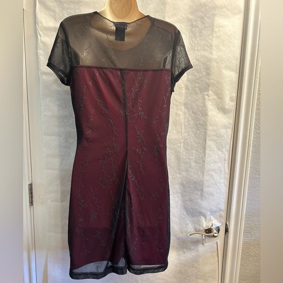 My Michelle Juniors Vintage Y2K lined Sheath sheer mesh dress Sz-L(11/13). AA9 - Picture 3 of 12